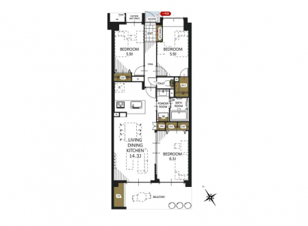 �Ԏ��}�i�̂P�}���V�����j�@�Ԏ��