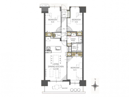 �Ԏ��}�i�̂P�}���V�����j�@�Ԏ��