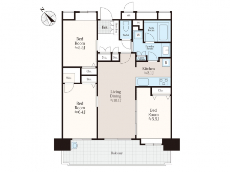 �Ԏ��}�i�̂P�}���V�����j�@�Ԏ��