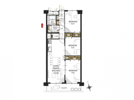 �Ԏ��}�i�̂P�}���V�����j�@�Ԏ��