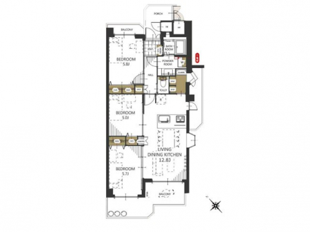 �Ԏ��}�i�̂P�}���V�����j�@�Ԏ��