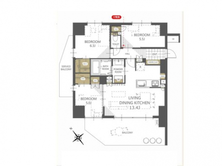 �Ԏ��}�i�̂P�}���V�����j�@�Ԏ��